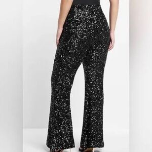 Express, super high-rise flare sequin pants